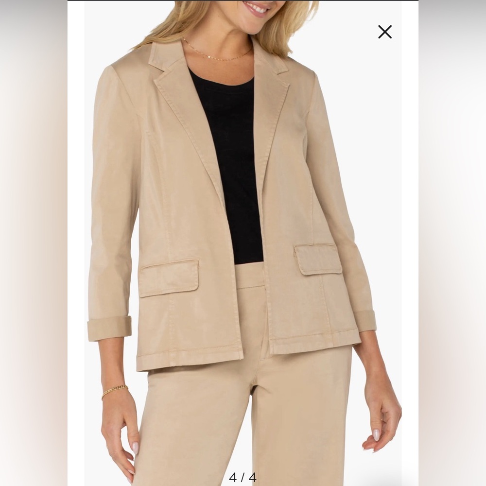 Liverpool Fitted Open Front Twill Blazer - Picture 6 of 16